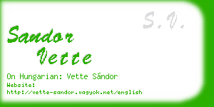 sandor vette business card